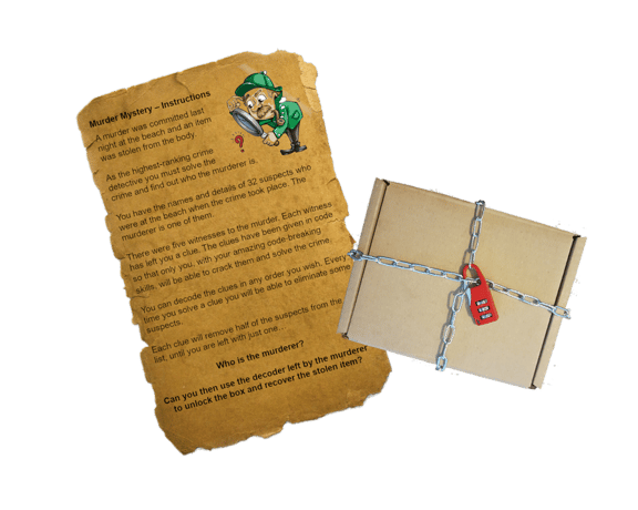 Murder Mystery Game for Kids With Lockable Gift Box