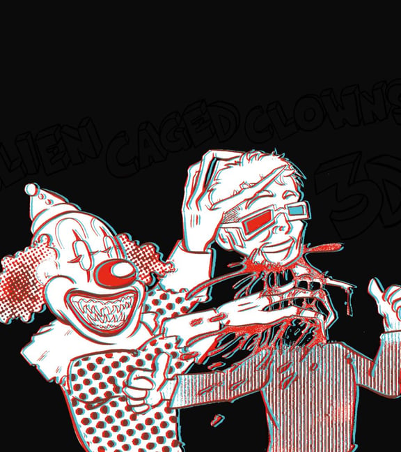 Alien Caged Clowns in 3D
