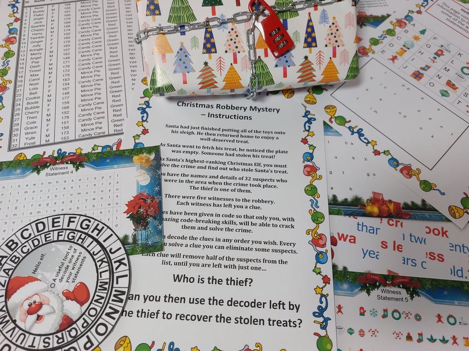Christmas Robbery Mystery for Kids With Lockable Gift Box