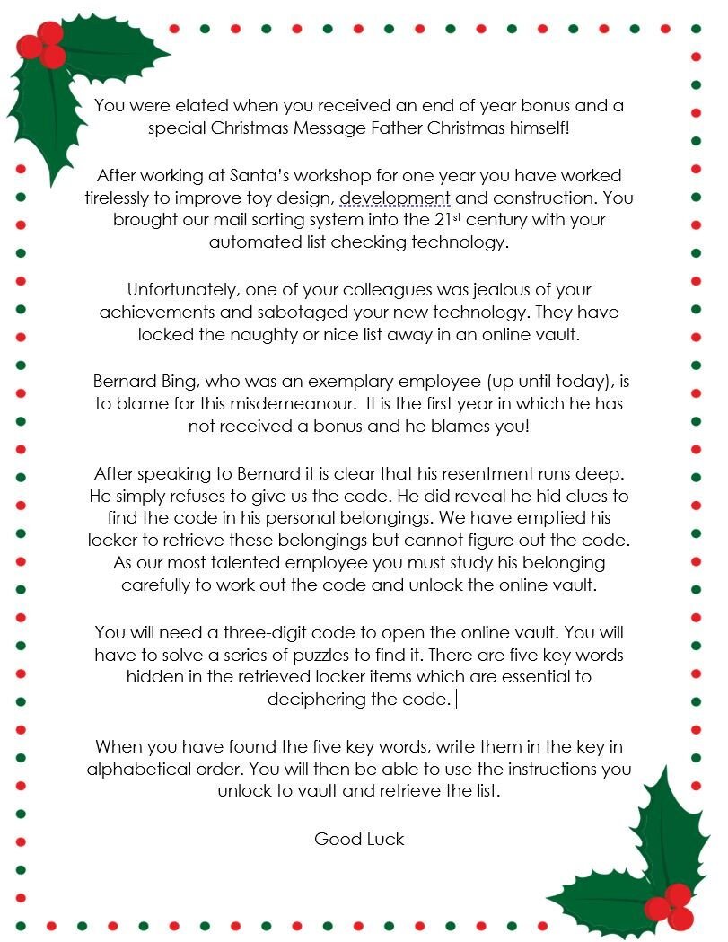 Christmas Escape Room Game